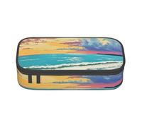 Cxzmnba Trousse à crayons Palm Tree Sunset pour garçons et filles, indispensable pour la rentrée scolaire, fournitures pour étudiants, trousse à crayons, Noir , Taille unique, Organiseur de sac
