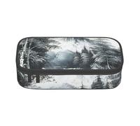 Cxzmnba Trousse à crayons peinture paysage pour garçons et filles, indispensable pour la rentrée scolaire, fournitures pour étudiants, trousse à crayons, Noir , Taille unique, Organiseur de sac