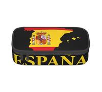 Cxzmnba Trousse à crayons pour garçons et filles - Motif drapeau de l'Espagne - Essentiel pour la rentrée scolaire - Fournitures pour étudiants, Noir , Taille unique, Organiseur de sac