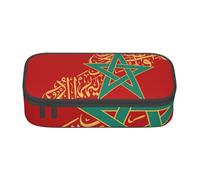 Cxzmnba Trousse à crayons pour garçons et filles - Motif drapeau du Maroc - Essentiel pour la rentrée scolaire - Fournitures pour étudiants, Noir , Taille unique, Organiseur de sac