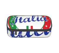 Cxzmnba Trousse à crayons pour garçons et filles - Motif drapeau italien - Essentiel pour la rentrée scolaire - Fournitures pour étudiants, Noir , Taille unique, Organiseur de sac