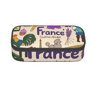 Cxzmnba Trousse à crayons pour garçons et filles - Motif symboles de la culture française - Essentiel pour la rentrée scolaire - Fournitures pour étudiants, Noir , Taille unique, Organiseur de sac