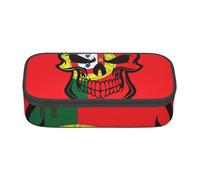 Cxzmnba Trousse à crayons pour garçons et filles - Motif tête de mort du Portugal - Essentiel pour la rentrée scolaire - Fournitures pour étudiants, Noir , Taille unique, Organiseur de sac