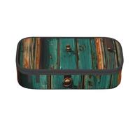 Cxzmnba Trousse à crayons rustique avec porte en bois antique pour garçons et filles, indispensable pour la rentrée scolaire, fournitures pour étudiants, trousse à crayons, Noir , Taille unique