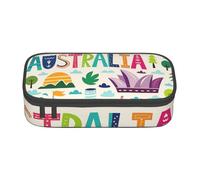 Cxzmnba Trousse à crayons sur le thème de l'Australie pour garçons et filles, indispensable pour la rentrée scolaire, fournitures pour étudiants, trousse à crayons, Noir , Taille unique, Organiseur de
