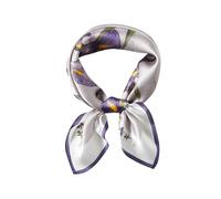 cxzymcln Écharpe de cou 100 % soie de mûrier 53,3 x 53,3 cm petite écharpe carrée pour femme emballée cadeau, fleur violette, 21x21 inches