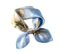 cxzymcln Écharpe de cou 100 % soie de mûrier 53,3 x 53,3 cm petite écharpe carrée pour femme emballée cadeau, Fleur en toile, 21x21 inches