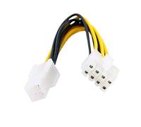 CY - Adaptateur d'alimentation ATX 4 broches pour carte mère 8 broches EPS 12 V, Jaune, 10 cm