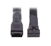 CY 12VHPWR ATX3.0 PCI-E 5.0 Câble d'alimentation modulaire mâle vers femelle coudé vers le bas 90° Rallonge 17 cm Compatible avec carte graphique 3080 3090TI PSU 16 broches 12+4P