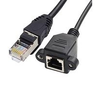 CY 30 cm 8P8C FTP STP UTP Cat 5e mâle à femelle câble d'extension réseau Ethernet Lan avec trous de montage sur panneau