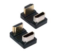CY Adaptateur 2 pièces/lot Haut et Bas HDMI 1.4 mâle Type-A vers HDMI Femelle Port Saver 360 degrés opposé U Forme arrière coudé Adaptateur d'extension
