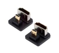 CY Adaptateur 2 pièces/lot Up & Down Micro HDMI 1.4 mâle Type-D vers HDMI Femelle Port Saver 360 degrés opposé U Forme arrière coudé Adaptateur d'extension