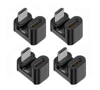 CY Adaptateur 4 pièces/lot USB-C USB2.0 Type C Femelle vers Micro USB mâle Adaptateur de données d'alimentation 360 degrés opposé vers Le Haut et vers l'arrière coudé