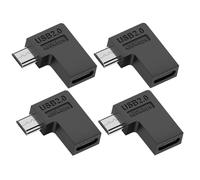 CY Adaptateur 4 pièces/lot USB-C USB2.0 Type C Femelle vers Micro USB mâle Adaptateur de données d'alimentation Type à Angle Droit à 90 degrés