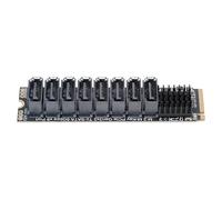 CY Adaptateur convertisseur NGFF NVME M-Key PCI Express 4.0 vers SATA 3.0 6 Gbps 8 ports pour disque dur SSD, carte d'extension 2280 PM, sélecteur de multiplicateur de ports (9 ports)
