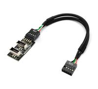 CY Adaptateur d'extension de câble mâle pour Carte mère Dual USB 3.1, Prise de Panneau Avant, Type A, Type E vers USB 2.0, 9 Broches, 10 Broches