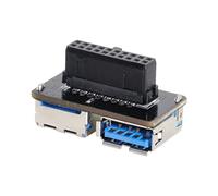 CY Adaptateur double USB 3.0 type A femelle vers carte mère 20/19 broches PCBA type plat