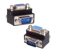 CY Adaptateur Lot de 2 adaptateurs coudés à 90 degrés, RS232 D-Sub 9 Broches, Type à vis mâle vers Femelle, Type écrou, Extension de Port