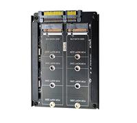 CY Adaptateur M.2 SATA SSD vers SATA 2,5 pouces, Double clé NGFF B+M M.2 SSD JOBD Raid0 Span Bridge Combo HDD Boîtier de lecteur de disque