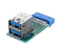 CY Adaptateur PCBA pour Carte mère : connecteur USB 3.0 de Type A Femelle à Double Port Vertical vers connecteur 20 Broches.