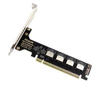 CY Adaptateur PCI-Express 4.0 PCIE 16x détachable vers Quatre Oculink SFF-8612 SFF-8611 Adaptateur VROC Raid0 Interne pour SSD U.2 eGPU Station d'accueil pour Carte Graphique Externe