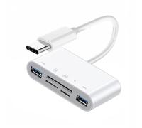 CY Adaptateur USB 2.0 Type C USB-C vers TF Micro SD SDXC Double USB3.0 femelle Lecteur de cartes PD 27 W pour ordinateur portable, tablette, téléphone, UC-155-SD005-HX