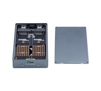 CY Boîtier Raid0 Raid1 JBOD Big USB4.0 20 Gbit/s double NVME M.2 NGFF M-Key vers USB-C Type-C avec ventilateur et adaptateur Raid0 Hyper