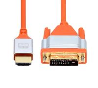 CY Câble 4K DVI 24+1 vers HDMI Ultra Doux High Flex HDTV Câble Hyper Super Flexible Cordon Haute Vitesse Type-A Mâle vers Mâle pour Ordinateur HDTV