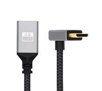 CY Câble 4K Type-C MINI HDMI 1.4 Mâle Coudé à 90 Degrés vers le Bas vers HDMI Femelle Câble d'Extension pour Caméra DV MP4 Ordinateur Portable DC HDTV