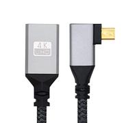 CY Câble 4K Type-D Micro HDMI 1.4 Mâle Angulation à Gauche 90 Degrés vers HDMI Féminin Câble d'extension pour Appareil Photo DV MP4 Ordinateur Portable DC HDTV