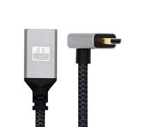 CY Câble 4K Type-D Micro HDMI 1.4 mâle coudé vers le bas à 90 degrés vers HDMI femelle - Câble d'extension pour caméra DV MP4, ordinateur portable DC, HDTV