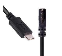 CY Câble 5 Gbit/s USB-C Type-C hôte vers micro USB 3.0 à vis à 90 degrés à angle droit pour le stockage de caméra industrielle