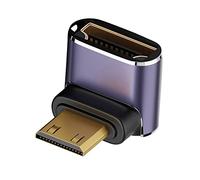 CY Câble 8K vers le bas coudé Mini HDMI mâle vers HDMI 2.1 femelle UHD Adaptateur convertisseur or prend en charge 8K 60Hz HDTV