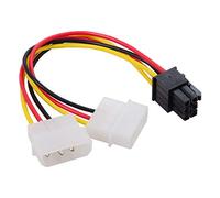 CY Câble adaptateur convertisseur Dual 4 broches vers PCIE 6 broches pour alimentation EPS 12V pour carte graphique Câble adaptateur convertisseur Dual 4 broches vers PCIE 6 broches pour alimentation