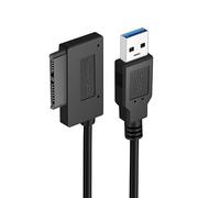 CY Câble adaptateur SATA 3.0 Type-A USB 3.0 vers SATA 7+6 13 broches Slimline SATA, connecteur coudé 5 Gbit/s pour lecteur optique CD/DVD-ROM d'ordinateur portable