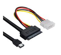 CY Câble d'alimentation eSATAp ESATA Combo vers SATA 22 broches et IDE 4 broches 5 V 12 V pour disque dur 3,5" 2,5"