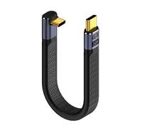 CY Câble de données FPC plat plat coudé 240 W Type-C mâle vers mâle USB4 40 Gbit/s 100 W 8 K pour ordinateur portable téléphone 13 cm, UC-002-0.13U-HX