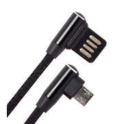 CY Câble de données micro USB 2.0 5 broches vers gauche et droite coudé à 90 degrés avec manchon pour tablette et téléphone 15 cm