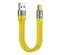 CY Câble de données USB 3.1 type C mâle vers USB 3.0 type A mâle plat et fin 13 cm pour ordinateur portable et téléphone Jaune 10 Gbit/s