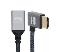 CY Câble d'extension 4K type A standard HDMI 1.4 mâle coudé à 90 degrés vers HDMI femelle pour caméra DV MP4 DC ordinateur portable HDTV