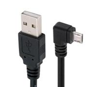 CY Câble d'extension de charge Câble coudé à 90 degrés Micro USB 5 broches vers USB 2.0 Type-A Câble de charge de données pour téléphone tablette appareil photo (100 cm)