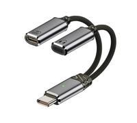 CY Câble d'extension de charge Câble USB-C Type-C mâle vers 8P femelle audio DAC AUX musique 16 bits 48 kHz et câble d'alimentation 100 W PD pour ordinateur portable, tablette, téléphone