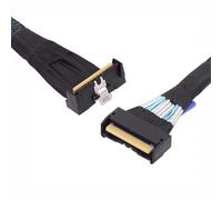 CY Câble d'extension PCI-E 5.0 Mini Cool Edge IO MCIO coudé PCI-E 8i 74 broches mâle vers MCIO 74 broches mâle 35 cm