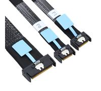 CY Câble d'extension PCI-E 5.0 Mini Cool Edge IO MCIO STR PCI-E 8i 74 broches mâle vers double MCIO 38 broches mâle 50 cm