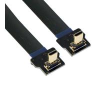 CY Câble d'extension plat FPC 1080p Cord, micro HDMI mâle vers micro HDMI mâle coudé vers le haut, ultra fin, pour photographie aérienne FPV HDTV multicopter D2-D2 (20 cm)