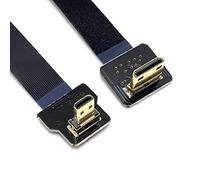 CY Câble d'extension plat FPC 1080p Cord, mini HDMI mâle coudé vers le bas, ultra fin, pour photographie aérienne FPV HDTV multicopter C3-D3 (80 cm)
