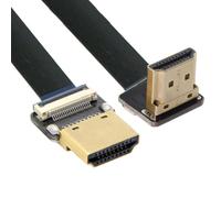 CY Câble d'extension plat FPC Cord ultra fin coudé HDMI mâle vers HDMI mâle droit 1080p pour photographie aérienne FPV HDTV multicopter A1-A2 (20 cm)