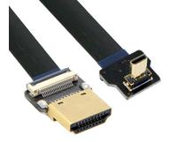 CY Câble d'extension plat FPC Cord ultra fin HDMI mâle vers micro HDMI mâle coudé vers le haut 1080p pour photographie aérienne FPV HDTV multicopter A1-D2 (80 cm)
