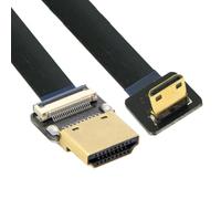 CY Câble d'extension plat FPC Cord ultra fin HDMI mâle vers mini HDMI mâle coudé 1080p pour photographie aérienne FPV HDTV multicopter A1-C3 (10 cm)