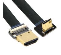 CY Câble d'extension plat FPC Cord ultra fin HDMI mâle vers mini HDMI mâle coudé vers le haut 1080p pour photographie aérienne FPV HDTV multicopter A1-C2 (10 cm)